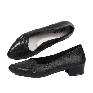 FLASH SALE Womens black shoes school Rubber 3CM Black Shoes Formal And Fashion Shoes Walking Shoes Footwear Girl Stylish Elegant Comfort 090523