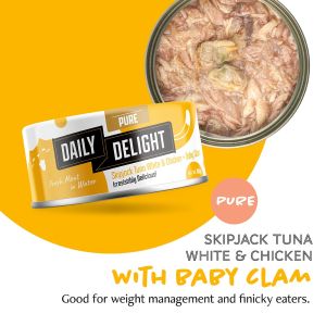 Daily Delight Pure Wet Cat Food 80g | Meal Topper Meow Baby Calm Pumpkin Salmon Sea Beam Shrimp Squid