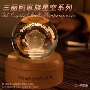 Christmas Gift Halloween Hot sanrio Kawaii Crystal Night Light Hello Kitty Cartoon Cute Bedroom Home Lighting Fashion Desktop Decorations New Style Kit