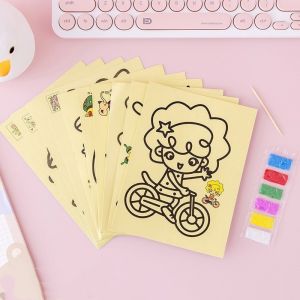 Children Sand Painting Set DIY Handmade Creative Color Sand Making Picture Kindergarten Cartoon Toy