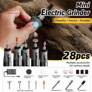ChicLiving 28PCS Mini Electric Grinding Set Drill Grinder Set Electric Grinder Polishing Drilling Cutting Engraving Accessories
