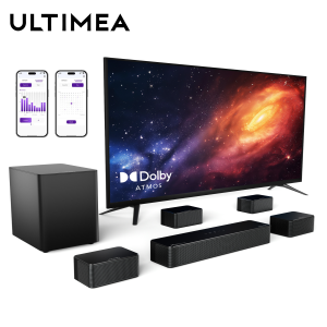 ULTIMEA Sound Bar 7.1ch Dolby Atmos  Home Cinema Soundbar System Speaker with Subwoofer Rear Surround Sound Immersive experience Poseidon D80 Boom