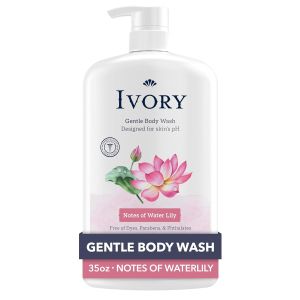 Ivory Body Wash Designed for the Whole Family Gentle Formula Free of Dyes Heavy Perfumes Parabens Phthalates & Silicones for Sensitive Skin Designed for Skins pH Original Scent 35 oz