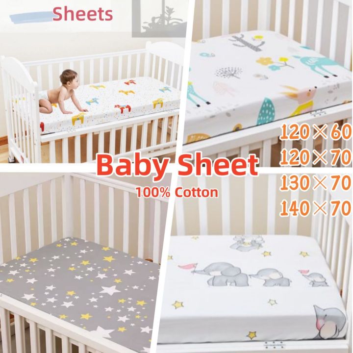 Baby 100 Cotton Bedsheet Cot Fitted Sheet Baby Mattress Cover Newborn