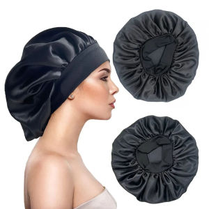 Large Satin Silk Hair Bonnet With Wide Band Sleep Cap For Natural Curly And Protective Hair Care