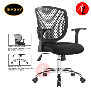 Jersey 45-55CM Office Chair Back Rest 3d Elastic Finish Seat Chrome and Foam Finish With Arm Rest JS-8001