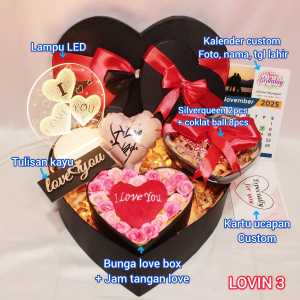 Kado Hadiah Cewek Aesthetic Romantis Berkesan – Gift Box & Hampers Eksklusif untuk Momen Spesial Ulang Tahun Anniversary Wisuda – Hadiah Mewah Murah dan Berkesan untuk Pasangan Pacar Sahabat Teman (LOVIN)