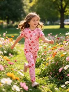 2Pcs Girls Summer Coffee and Heart Patterns Short-Sleeved Pants Two-Piece Girl Soft and Comfortable Thin Air-Conditioned Pajama Suit2026