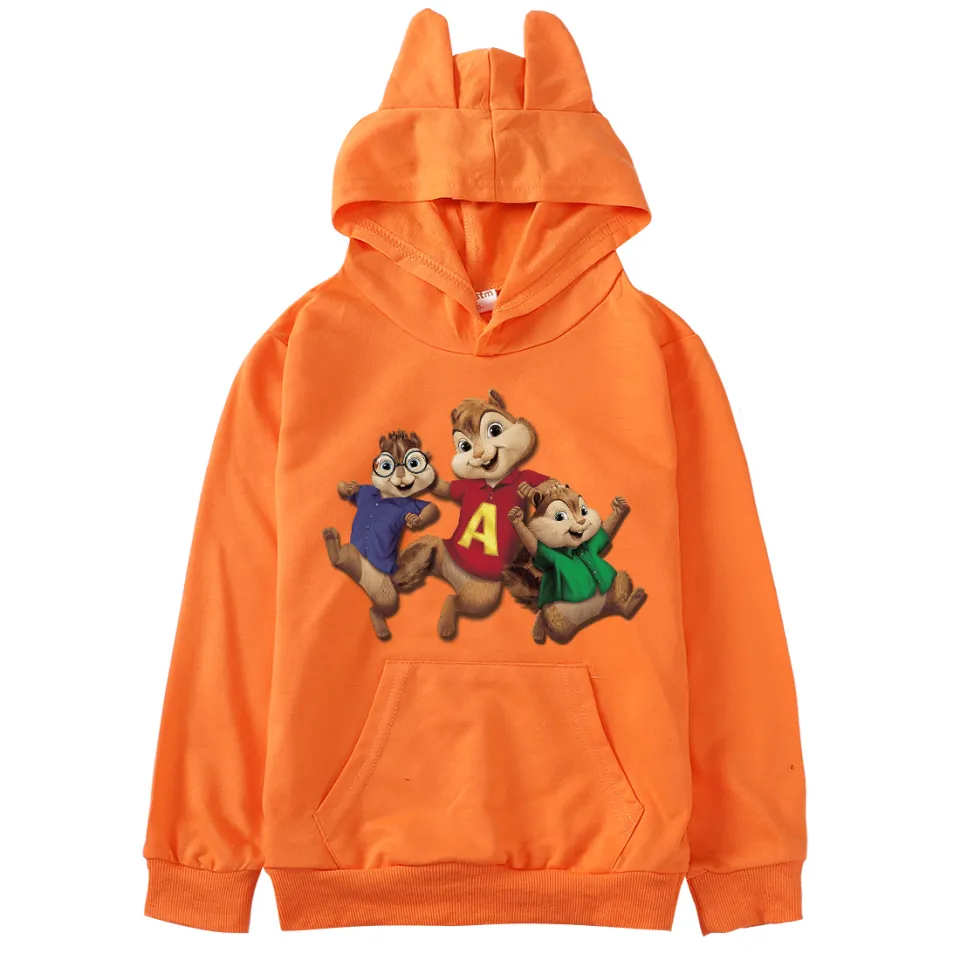 Alvin and The Chipmunks Boys Hoodies Girls Long Sleeve Hooded Sweater 2021 New Cartoon Anime Printed Cotton 8495 Kids Clothing Pullover Sport Casual