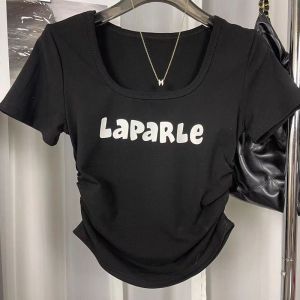 SSeE U Women Hip-hop Tops Cropped Red T-shirt Short Sleeves Tee Streetwear Dance T-shirt