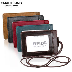 Smart King New Credit Card Holder Slim Minimalist RFID Block ID Card Wallet For Man & Women Card Clip Holder Wallet Genuine Cow Leather Fashion