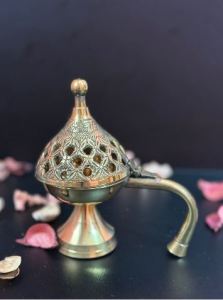 raditional Brass Incense Burner – Decorative Dhoop / Bakhoor Holder