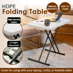 🇸🇬 HDPE Folding Table - Height Adjustable/ Heavy Duty / Adjustable Folding Laptop Table/ Foldable Table/Commercial Grade Laptop Table