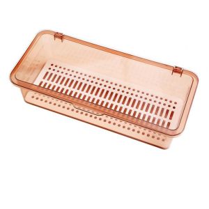 ANGY   Portable Tidy with Lid and Drainer Cutlery Storage Box Cosmetic Make-up Brush Holder Spoon Fork Tray Tableware Organizer