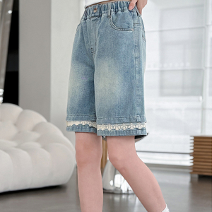 กางเกงยีนส์เด็กผู้หญิงขาสั้น กางเกงเด็ก เวอร์ชั่นเกาหลี กระเป๋าหลาย บางสําหรับฤดูร้อน ใหม่สําหรับปี 2025 【จัดส่งภายใน 24 ชั่วโมง】