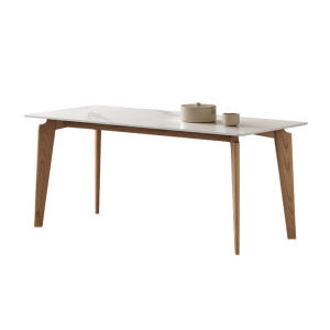 Slate Dining Table Chair Combination Small Apartment Log Color Solid Wood Dining Table