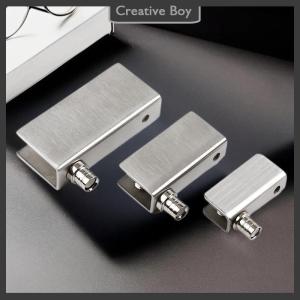 [Creative] 2Pcs Glass Pivot Hinge Rotation Axis Stainless Steel Wine Cabinet Door Rotating Hinges Clamp Clip Shaft Hidden Hinge Hardware