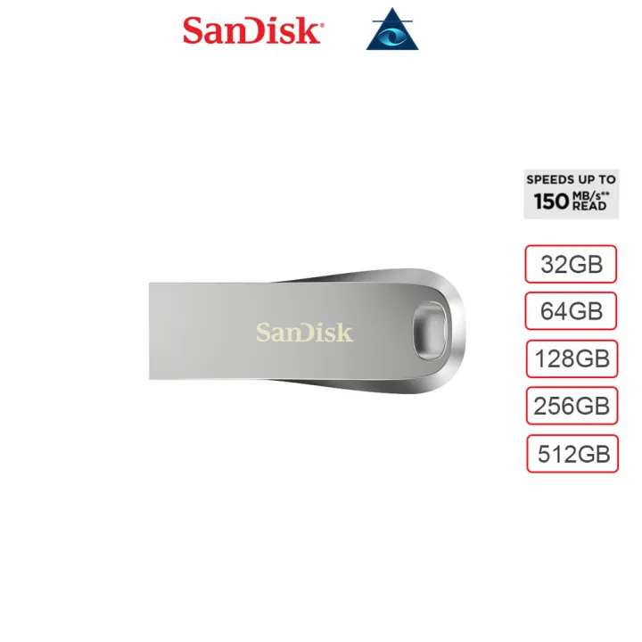 SanDisk Ultra Luxe USB 3.2 Gen 1 Flash Drive 150mbs 32GB/64GB/128GB/256GB/512GB CZ74