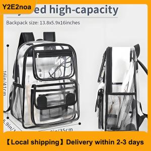 【Local shipping】 Transparent Backpack Transparent Storage Bag Students Bookbag Pocket Storage Bag Clear Beach Bag Work School