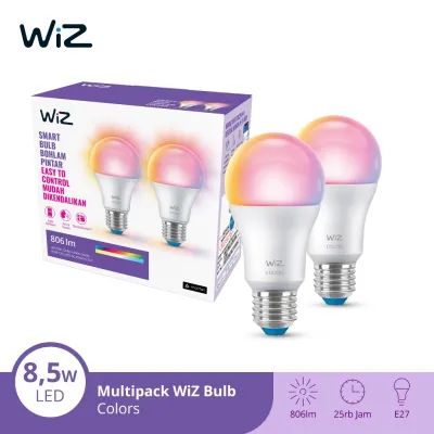 WiZ Lampu LED Smart Multipack 85W WiFi Smart Bulb RGB Warna - Lampu Tidur
