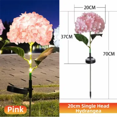 Solar Garden Light Outdoor Hydrangea Light Waterproof LED Flowers Stake Light for Garden Pathway Backyard Landscape Decorative