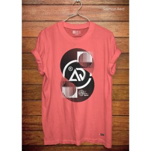 Aiqi Clothing Store T-shirt Distro Motif - Shiny Blade (Salmon Red) Bahan Kain Combed 24S Premium Tebal Lembut Bandung