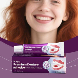 Denture Adhesive - Natural Fit Comfortable Hold Enhance Smile Aesthetics. Secure Bonding Gel for Dentures. Long-lasting Invisible Waterproof.