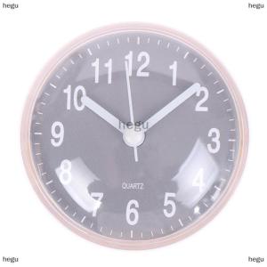 [COD] hegu Mini Sucker Đồng hồ treo tường phòng tắm Antifog nhà bếp không thấm nước nhà vệ sinh đồng hồ thạch anh