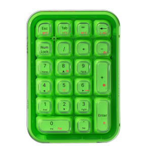 FANTASY MOFii SK-724 Transparent Dual-mode Wireless Bluetooth Numeric Keypad with RGB Backlight Stylish and Unique Rechargeable Numeric Keyboard Smart Auto Sleep Personalized Number Keypad Compatible with PC Laptop Android Tablet MacOS