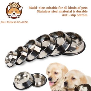 Pet Cat Dog Non-slip Thickened Stainless Steel Bowl