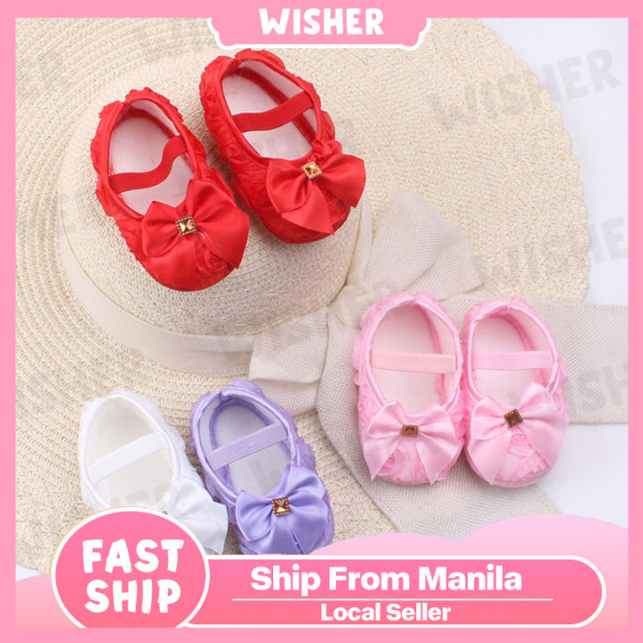 Baby Girls AntiSlip Shoes Newborn Soft Sole NonSlip Bowknot Princess