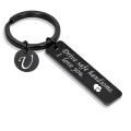 Stainless Steel Drive Safe Keychain 26 Letters A-Z KeyChain Father Valentine's Day Gift. 