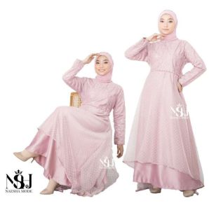 Gamis Modern Terbaru Brukat Kondangan Baju Muslim Dress Remaja 2025 kebaya kasual Perempuan mewah Lebaran gaun Caasual Outer Blazer Kekinian OOTD Dress Aqira
