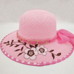 IFFINE Wide Brim Womens Sun Hat UV Protection Flower Printed Fishermans Hat Fashion Breathable Straw Hat Summer Outdoor