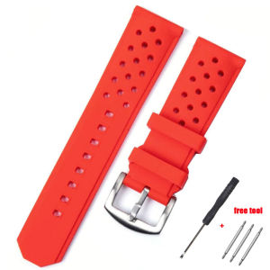 Silicone Bracelet forTAGHeue CARRERA Monaco Series Watchband Wristbelt Vintage Brown Band Waterproof Rubber Watch Strap