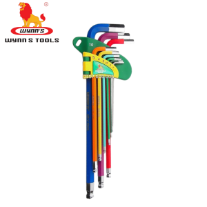 Bộ Lục Giác Đầu Bi Sắc Màu 9 Món Dài Ngắn Lục Lăng Đầu Bi W9921B W9921A Wynns Thép CR-V chuyên dùng để vặn tháo lắp bulong ốc vít đầu lục giác