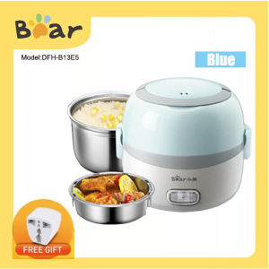 Original Bear Multi-Function Electric Lunch Box DFH-B13E5 1.3L rice cooker Double-Layer Rice Cooker Steaming Reheating Household Office free local Adapters