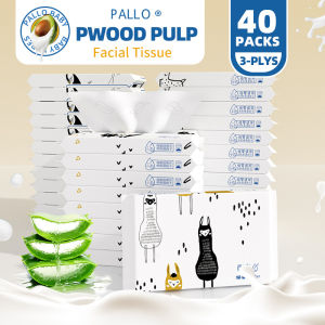PAILO  40 Packs Baby Tissue 40Pieces Facial Tissues Baby Cloud Soft Moisturizing Tissue Towel Disposable Facial Tissues Ultra Soft