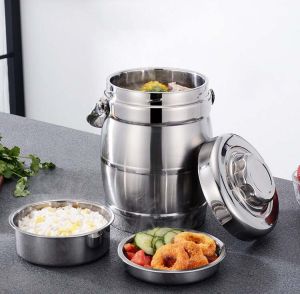 1.6/2.2L Stainless Steel Lunch Box Vacuum Thermal Insulation Heat preservation Multi Layers Bucket DS-23 YJ-08