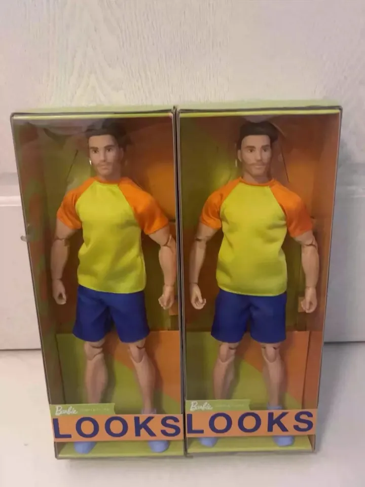 Barbie Looks Ken Doll with Brown Hair Dressed in Orange and Yellow