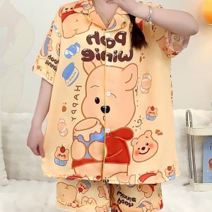 Perfect 389 ชุดนอนโอเวอร์ไซส์ งานไหมอิตาลี อก 45 เอว24-40 ลายการ์ตูนสุดน่ารัก (สินค้าพร้อมส่งจากไทย)