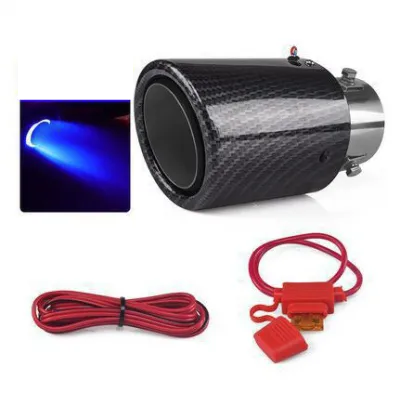 Auto parts general exhaust pipe carbon fiber LED light tail throat car tail throat fire tail throat