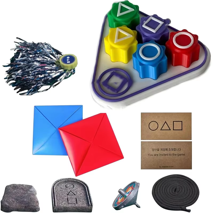 Calamari Game Sets Dice Gong-gi Game Party Square Circle Triangle ...