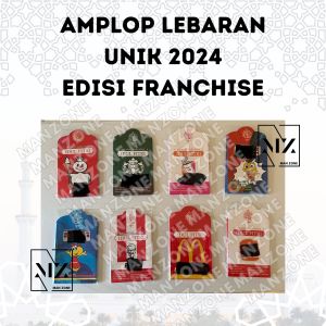 10 PCS Amplop Lebaran New 2024 - Amplop Lebaran Edisi Franchise Waralaba - Amplop Idul Fitri Lucu Karakter Unik