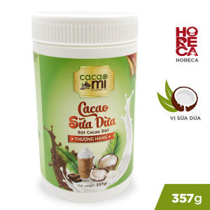 Bột ca cao sữa dừa CacaoMi chuyên pha chế trà sữa milo dầm thức uống sô cô la cacao nóng thơm ngon tiện lợi hộp 357g