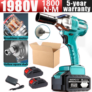 【Original】9980W Cordless Electric Impact Wrench&Drilling 2 in 1 Original Brushless Portable 1800N.m High Torque Lithium Battery Power Tools Home Repair Tool Electric Screwdriver