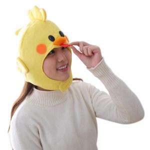 ตลกแปลกใหม่ Boneka Mainan หมวกผ้านุ่มรูปสัตว์ไก่หมวกคลุมศีรษะเต็มชุดคอสเพลย์ผู้หญิงอุปกรณ์ประกอบฉากสำหรับปาร์ตี้ถ่ายรูป