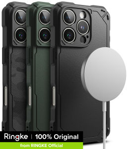 Ringke Rugged Gear Magnetic Compatible with iPhone 16 Pro Case Cover [Strong Magnet] Flexible Durable Anti-Slip TPU Shockproof Bumper Full Protection iPhone 16 Pro Back Cover