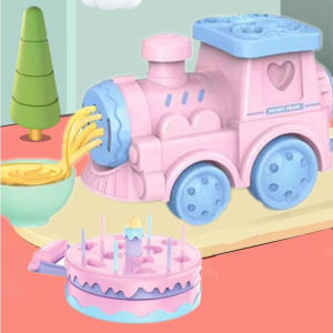 [TM77]MAINAN KERETA API PLASTISIN DAN KUE ULANG TAHUN 2 IN 1 SET LENGKAP CETAKAN DAN 8PCS PLASTISIN