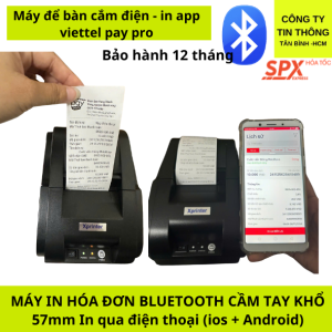 Máy In Bill tính tiền - Máy in hoá đơn k58 Xprinter 58iib USB + Bluetooth in điên thoại + Máy Tính Laptop